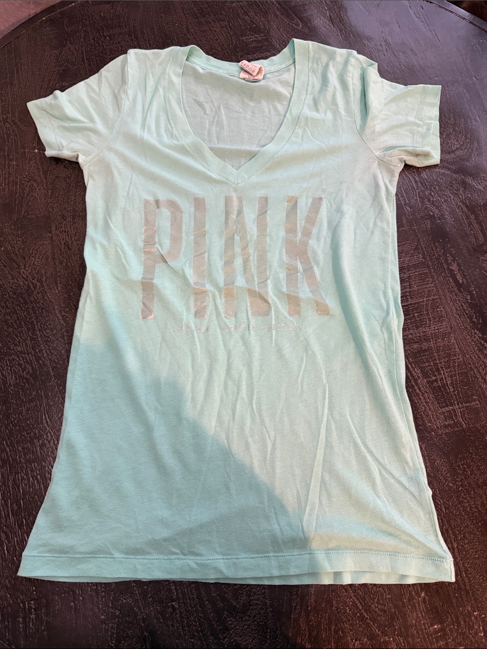 Y2K PINK Victoria's Secret Mint Crewneck Logo Top